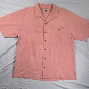 Tommy Bahama Coral Silk Button Down Marlin Logo Shirt